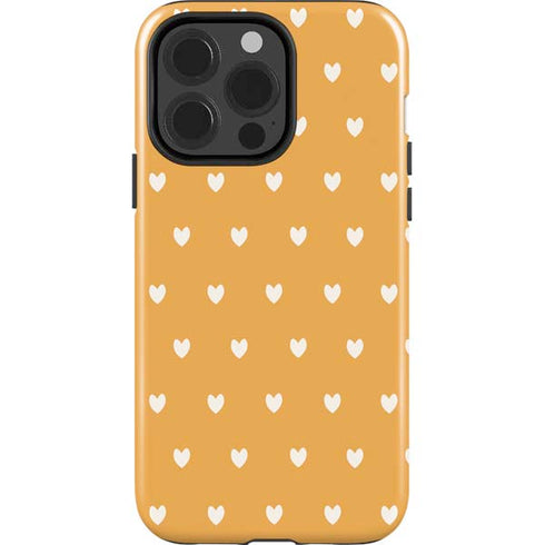 Yellow and White Hearts iPhone 15 Pro Impact Case