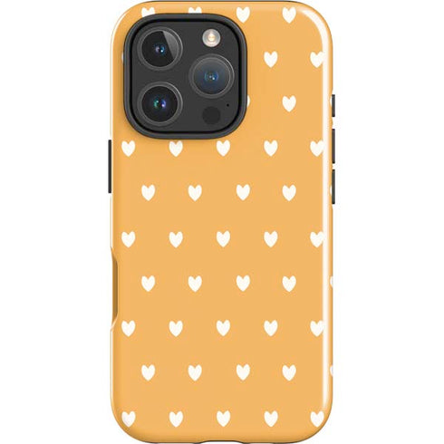 Yellow and White Hearts iPhone 16 Pro Impact Case