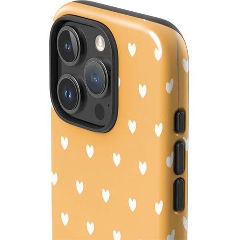 Yellow and White Hearts iPhone 16 Pro Impact Case