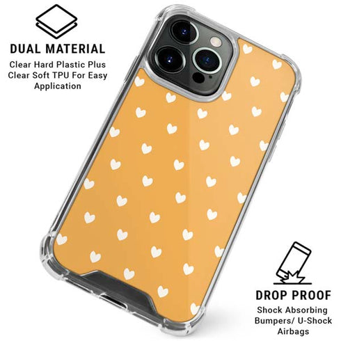 Yellow and White Hearts iPhone 16 Pro Max Clear Case