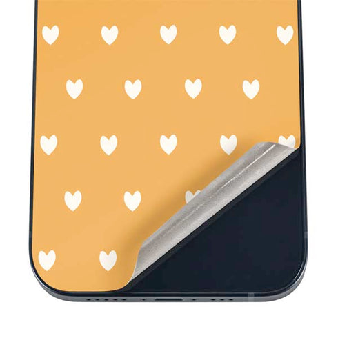 Yellow and White Hearts iPhone 16 Skin