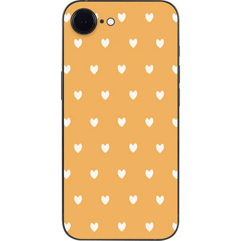 Yellow and White Hearts iPhone 16e Skin