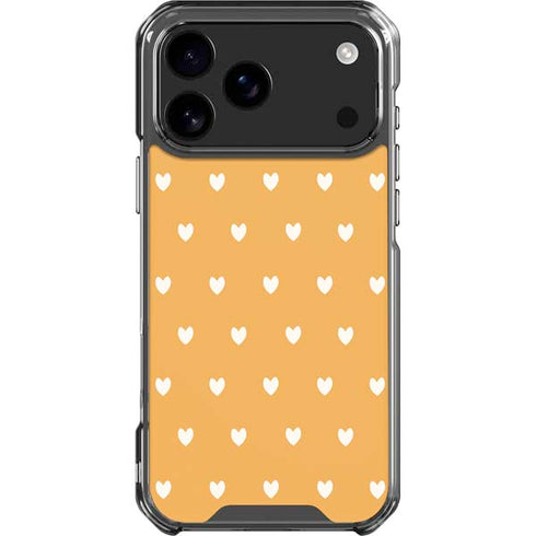 Yellow and White Hearts iPhone 18 Pro Max Clear Case