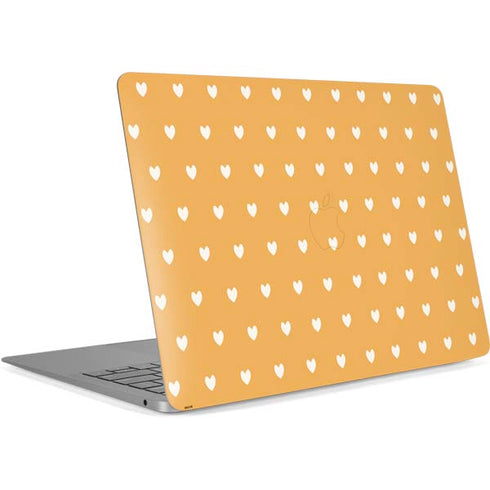 Yellow and White Hearts Apple MacBook Air Skin