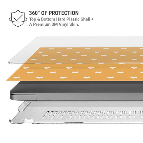 Yellow and White Hearts MacBook Pro 14in (2021-24) Case plus Skin