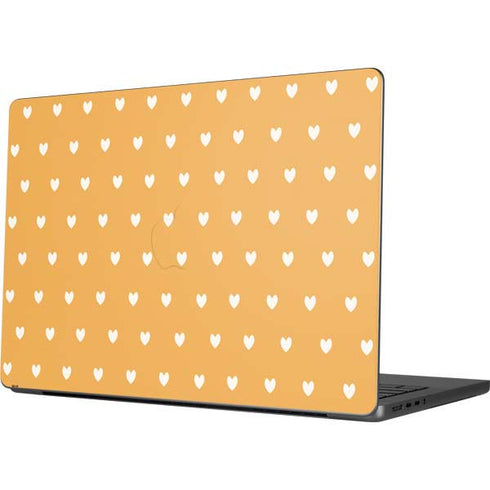 Yellow and White Hearts Apple MacBook Pro 14-inch Skin