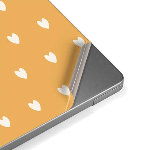Yellow and White Hearts Apple MacBook Pro 14-inch Skin