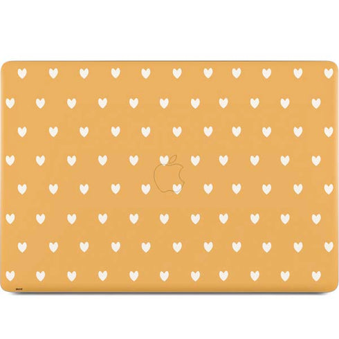 Yellow and White Hearts MacBook Skins