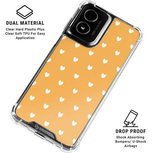 Yellow and White Hearts Moto G Power 5G (2024) Clear Case