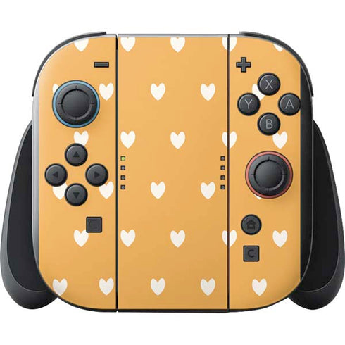Yellow and White Hearts Nintendo Switch 2 (2025) with Joy-Con Skin