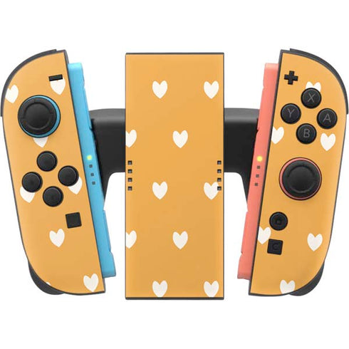 Yellow and White Hearts Nintendo Switch 2 (2025) Joy-Con Controller Skin