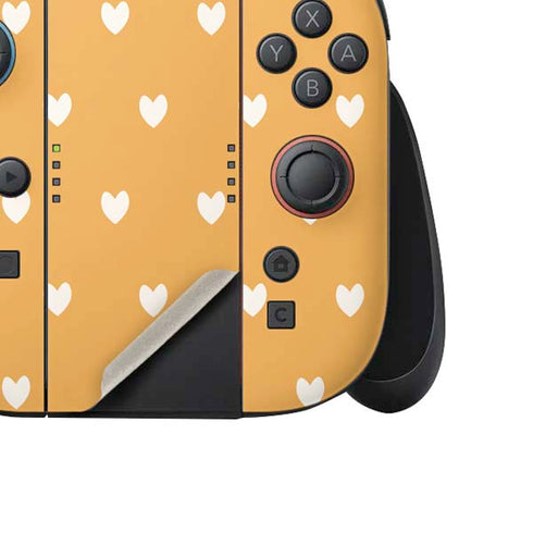 Yellow and White Hearts Nintendo Switch 2 (2025) Joy-Con Controller Skin