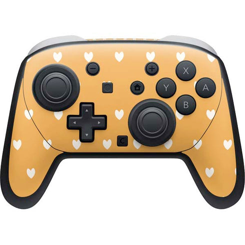 Yellow and White Hearts Nintendo Switch 2 (2025) Pro Controller Skin