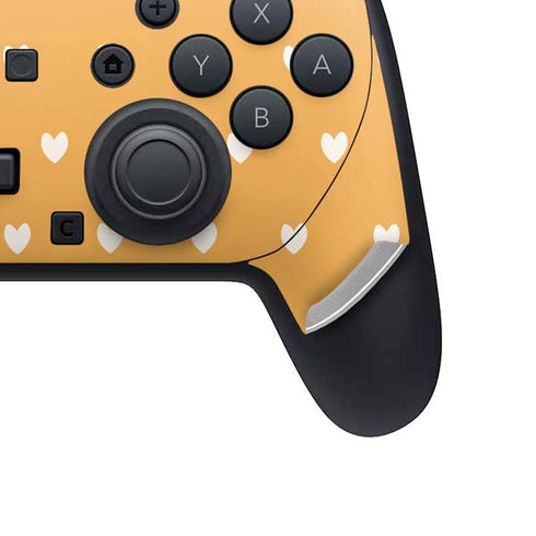 Yellow and White Hearts Nintendo Switch 2 (2025) Pro Controller Skin