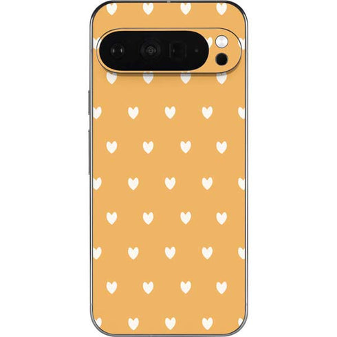 Yellow and White Hearts Pixel 9 Pro XL Skin