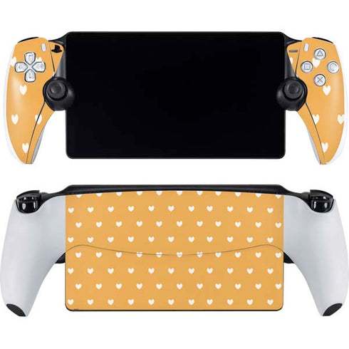 Yellow and White Hearts PlayStation Portal Remote Player Skin