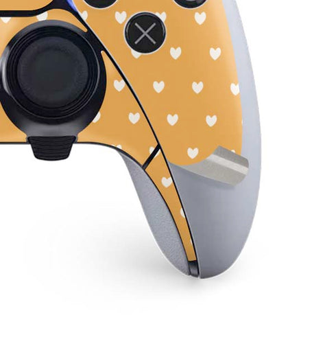 Yellow and White Hearts PS5 DualSense Edge Pro Controller Skin