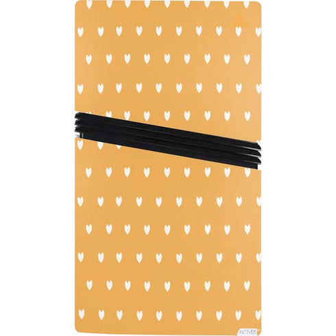 Yellow and White Hearts PS5 Pro Console Skin