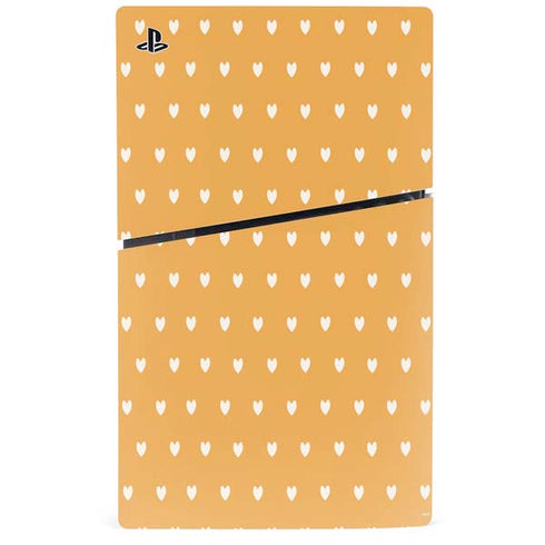 Yellow and White Hearts PS5 Slim Digital Edition Console Skin