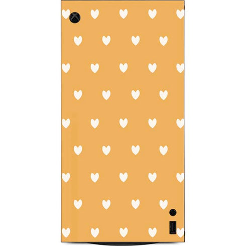 Yellow and White Hearts XBox Series X Digital Edition Console Skin