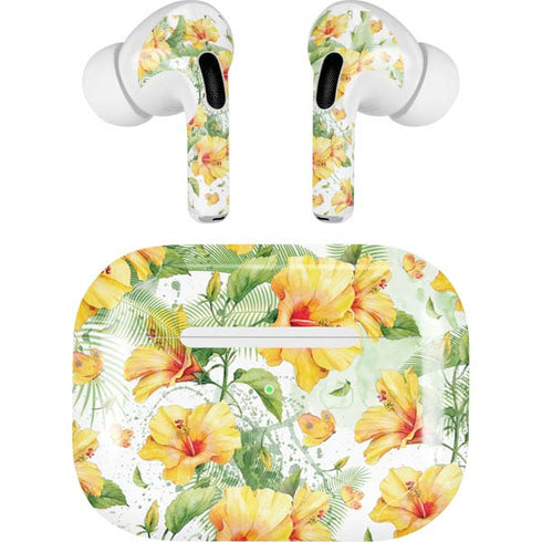 Yellow Hibiscus AirPods Skins