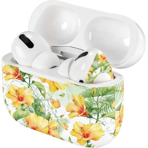 Yellow Hibiscus AirPods Skins