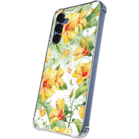 Yellow Hibiscus Galaxy A55 5G Clear Case