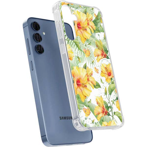 Yellow Hibiscus Galaxy A55 5G Clear Case