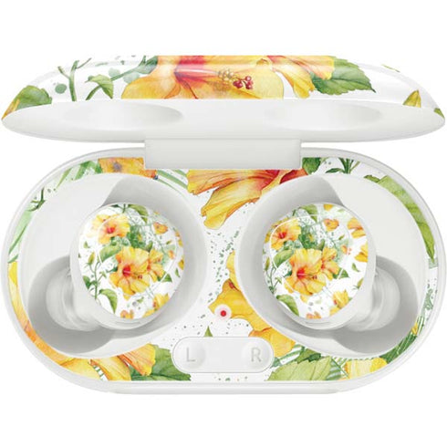 Yellow Hibiscus Galaxy Buds Plus Skin