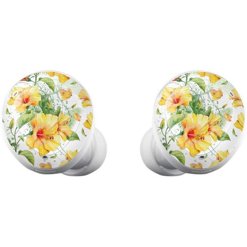 Yellow Hibiscus Galaxy Buds Plus Skin