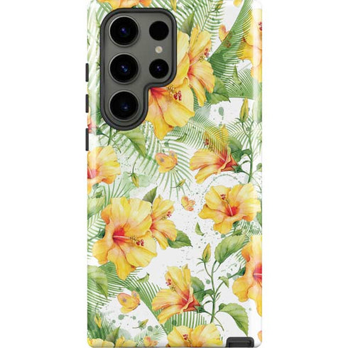 Yellow Hibiscus Galaxy S23 Ultra Pro Case