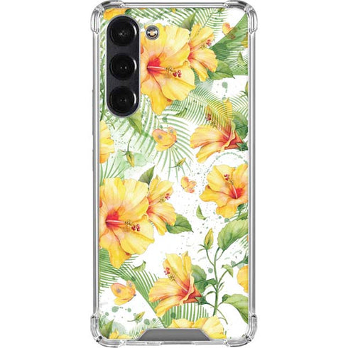Yellow Hibiscus Galaxy S24 FE Clear Case