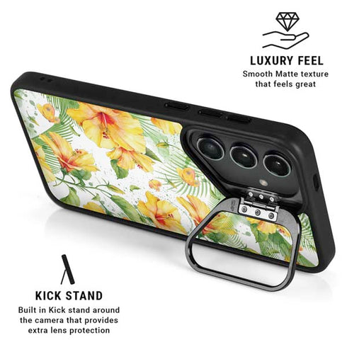 Yellow Hibiscus Galaxy S25 Kickstand Case