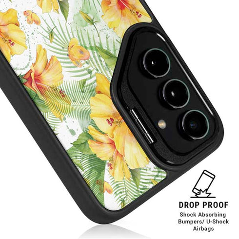Yellow Hibiscus Galaxy S25 Plus Kickstand Case