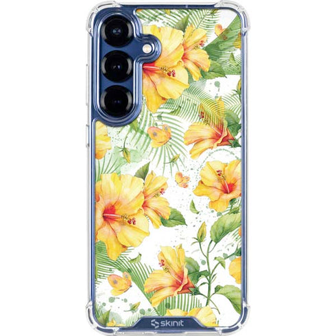 Yellow Hibiscus Galaxy S25 Plus Clear Case