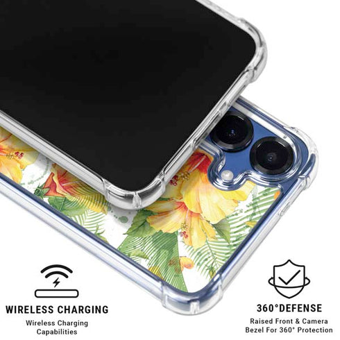 Yellow Hibiscus Galaxy S25 Plus Clear Case