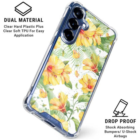 Yellow Hibiscus Galaxy S25 Plus Clear Case