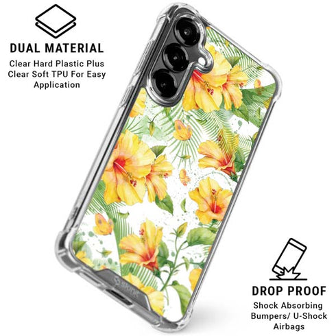 Yellow Hibiscus Galaxy S26 Clear Case