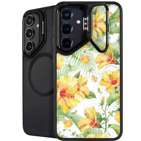 Yellow Hibiscus Galaxy S26 Kickstand Case