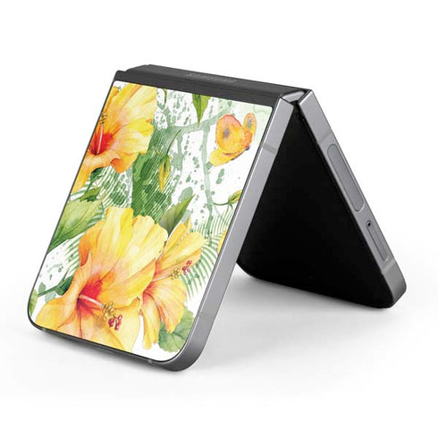 Yellow Hibiscus Galaxy Z Flip6 Skin