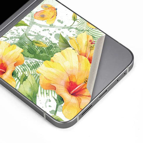Yellow Hibiscus Galaxy Z Flip6 Skin