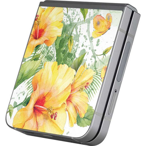 Yellow Hibiscus Galaxy Z Flip6 Skin
