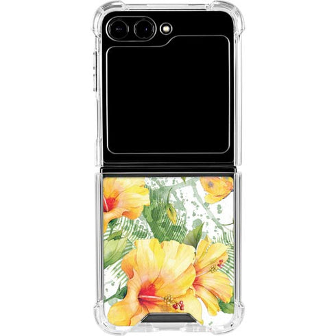 Yellow Hibiscus Galaxy Z Flip6 Clear Case