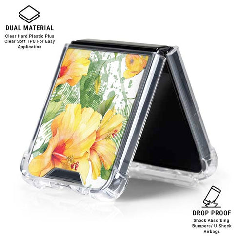 Yellow Hibiscus Galaxy Z Flip6 Clear Case