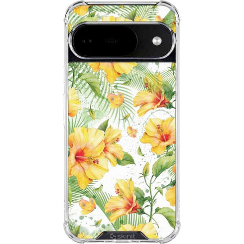 Yellow Hibiscus Google Pixel 10 Clear Case