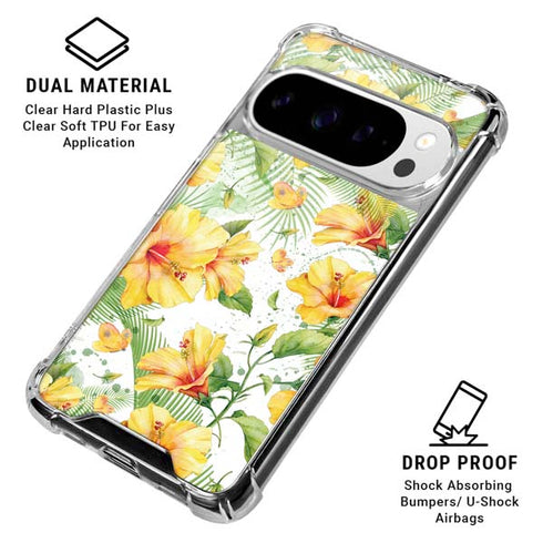 Yellow Hibiscus Google Pixel 10 Pro XL Clear Case