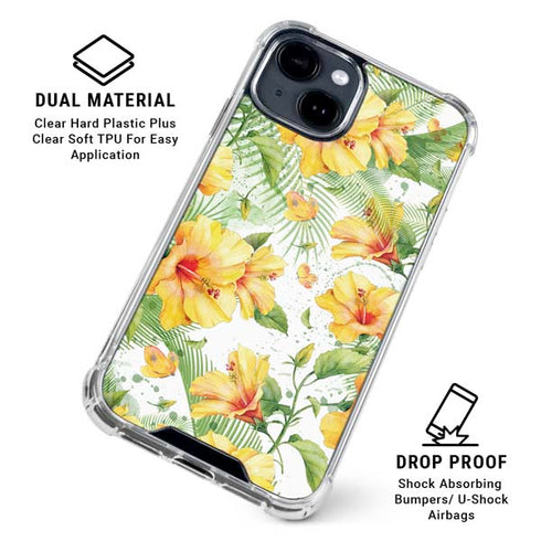 Yellow Hibiscus iPhone 15 Clear Case