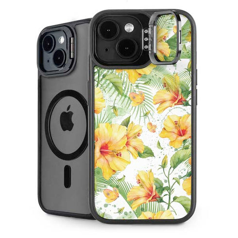 Yellow Hibiscus iPhone 15 Kickstand Case