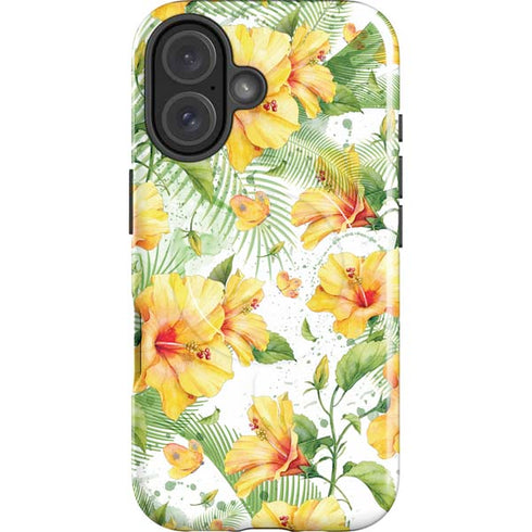 Yellow Hibiscus iPhone 16 Magsafe Impact Case