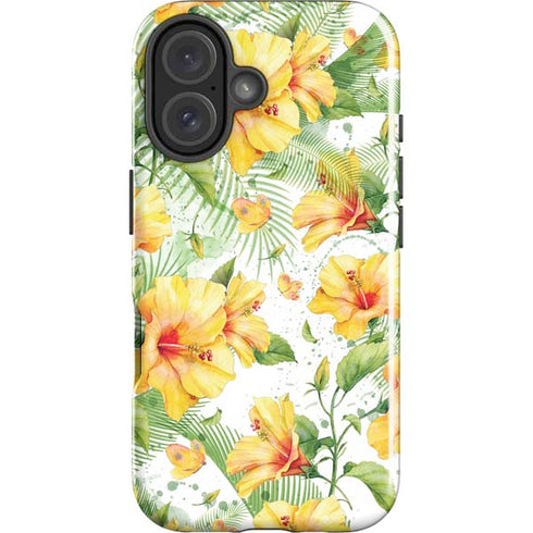 Yellow Hibiscus iPhone 16 Plus Impact Case